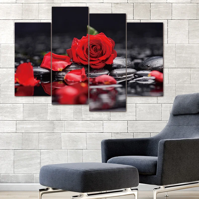 4 Pieces/set Canvas Painting Modern Style Red Rose White Lotus Flower Picture Wall Print Art Picture Decoration for Living Room
4 Pieces/set Canvas Painting Modern Style Red Rose White Lotus Flower Picture Wall Print Art Picture Decoration for Living Room