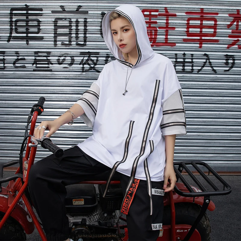 Лента Толстовка футболки для мужчин и женщин уличная лента Футболка Harajuku 2019 Мода