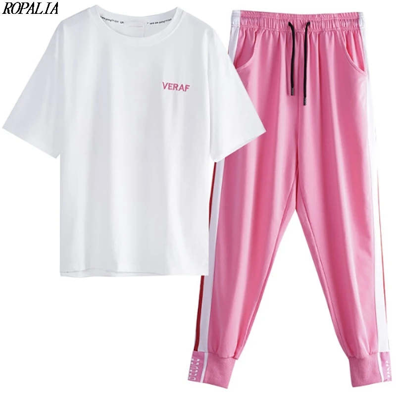2 Pieces Set Women O-Neck Letter & Cartoon Print Top And Ankle-Length Striped Print Elastic Waist Pants
2 Pieces Set Women O-Neck Letter & Cartoon Print Top And Ankle-Length Striped Print Elastic Waist Pants