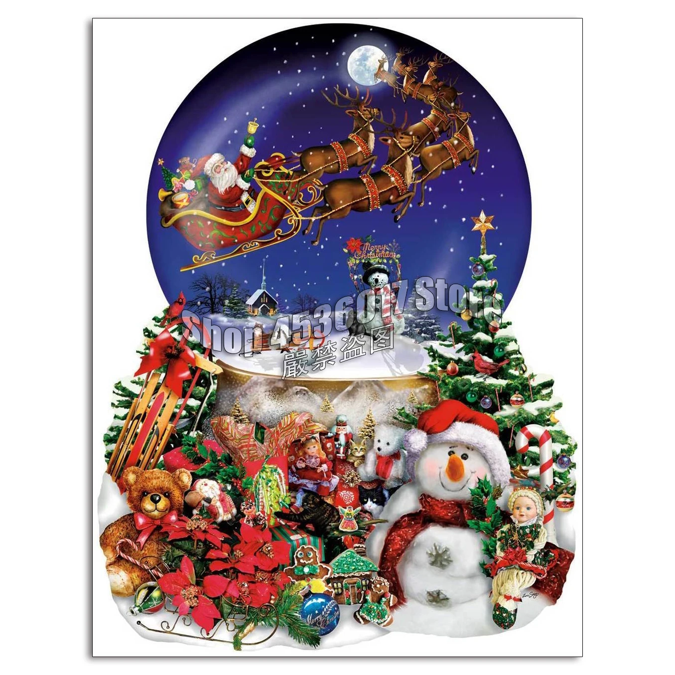 

Santa's Snowy Ride 5D Diy Diamond Painting Cross Stitch scenery Christmas Mosaic Diamond Embroidery full Rhinestone Paintings