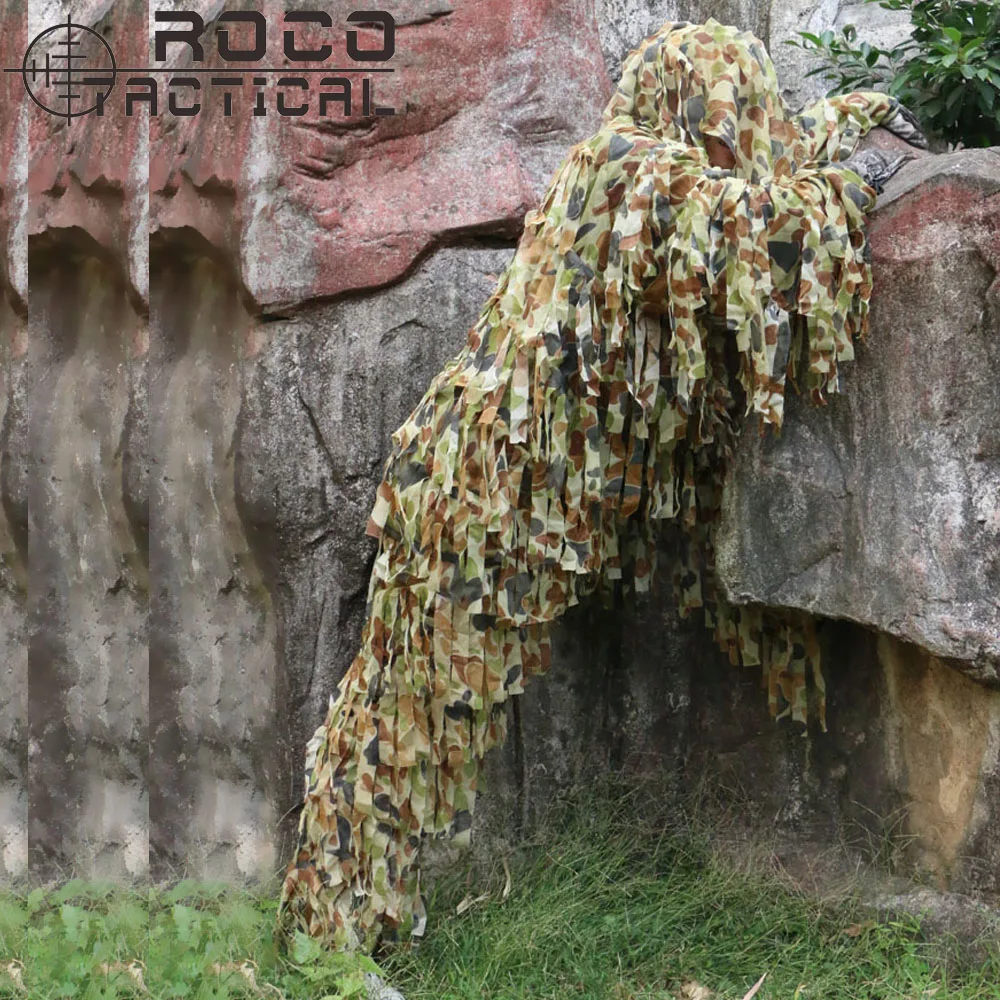 Спортивный костюм ROCOTACTICAL легкий дышащий Камуфляжный из Ghillie с голосовым и тихим