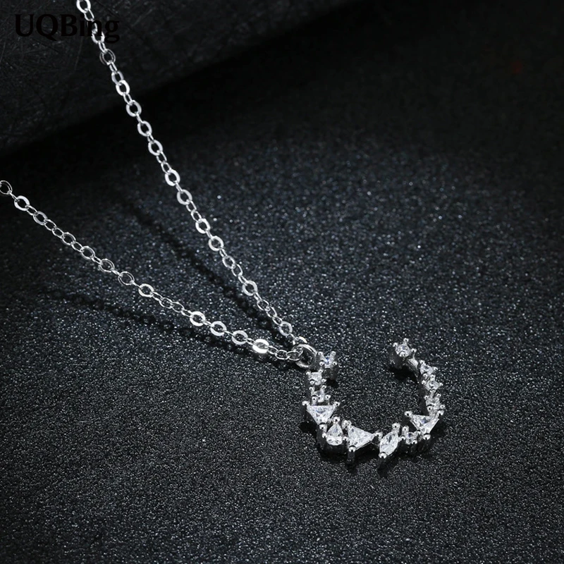 925 Sterling Silver Crystal Moon Pendants&Necklaces Pure Sterling Silver 925 Chain Necklace Jewelry Collar Colar de Plata
925 Sterling Silver Crystal Moon Pendants&Necklaces Pure Sterling Silver 925 Chain Necklace Jewelry Collar Colar de Plata