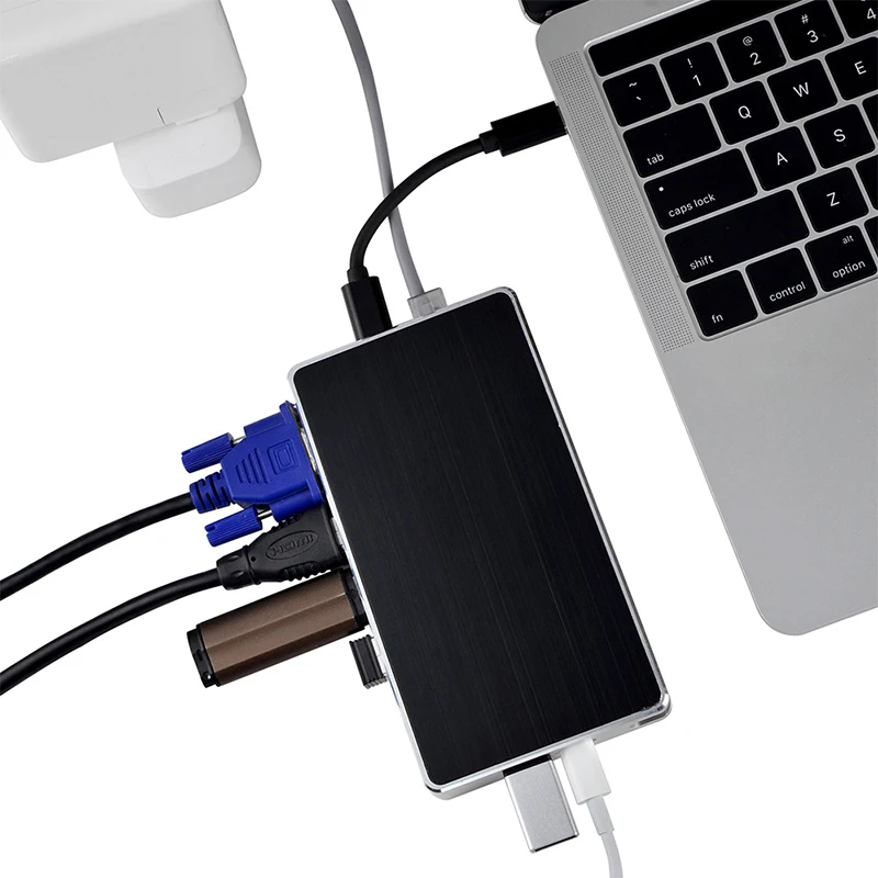 USB HUB 8 All in One C to HDMI VGA Card Reader 3.0 RJ45 Network PD Charging Adapter For Macbook Type | Компьютеры и офис