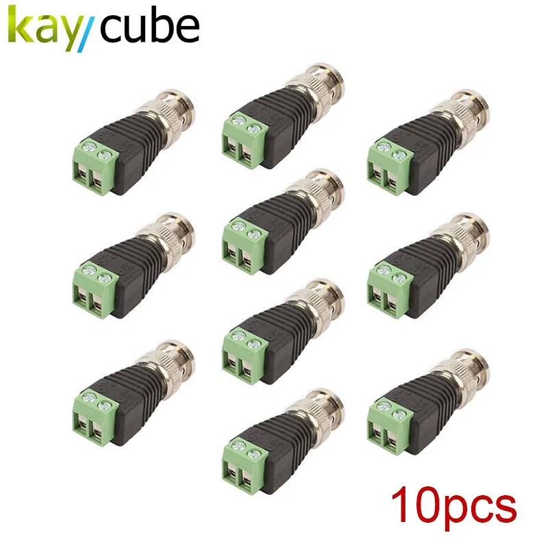 10 шт. Коаксиальный CAT5 Cat6 UTP-разъем BNC Video Balun Штекерный адаптер коаксиальный разъем