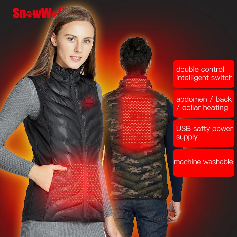SNOWWOLF Men Autumn winter Smart heating Cotton Vest Women Outdoor Flexible Thermal Winter Warm Jacket Heating Vest
SNOWWOLF Men Autumn winter Smart heating Cotton Vest Women Outdoor Flexible Thermal Winter Warm Jacket Heating Vest