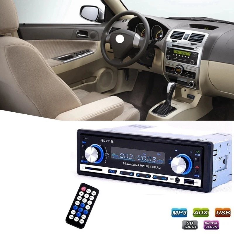 

1 DIN Car Radio JSD-20158 12V Car Stereo FM Radio MP3 Audio Player Support Bluetooth Phone with USB/SD MMC Port