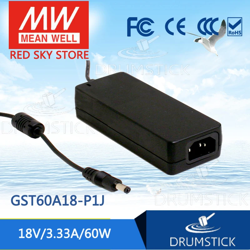Устойчивый Средний хорошо GST60A18 P1J 18В 3.33а meanwell GST60A 60Вт AC DC Высокая надежность