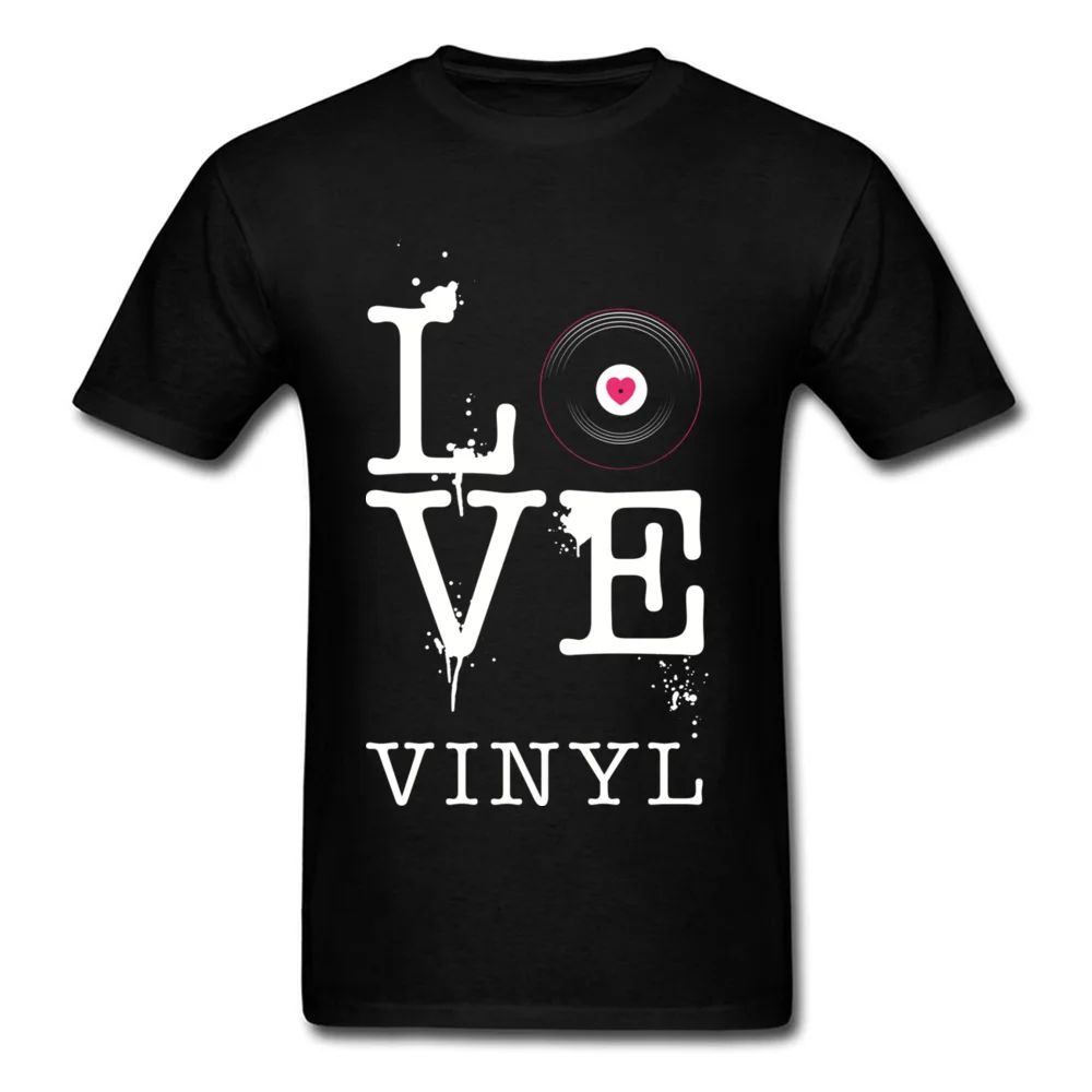 Мужские Винтажные футболки с надписью Love Vinyl 2018 черные повседневные размера плюс
