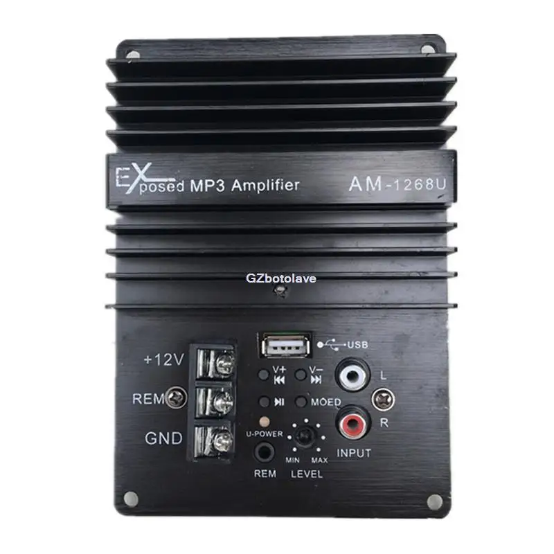 1268 Power Amplifier Board 12V Vehicle Exposed Dual C5198 High Power Tube U Disk Plays MP3 Decoded External Sound Input
1268 Power Amplifier Board 12V Vehicle Exposed Dual C5198 High Power Tube U Disk Plays MP3 Decoded External Sound Input