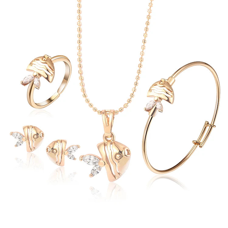 New Arrival Crystal Zircon Gold-Color Kids Girls Jewelry Sets Pendant Necklace Bracelet Baby Ring Earrings 7S18K-86
New Arrival Crystal Zircon Gold-Color Kids Girls Jewelry Sets Pendant Necklace Bracelet Baby Ring Earrings 7S18K-86
