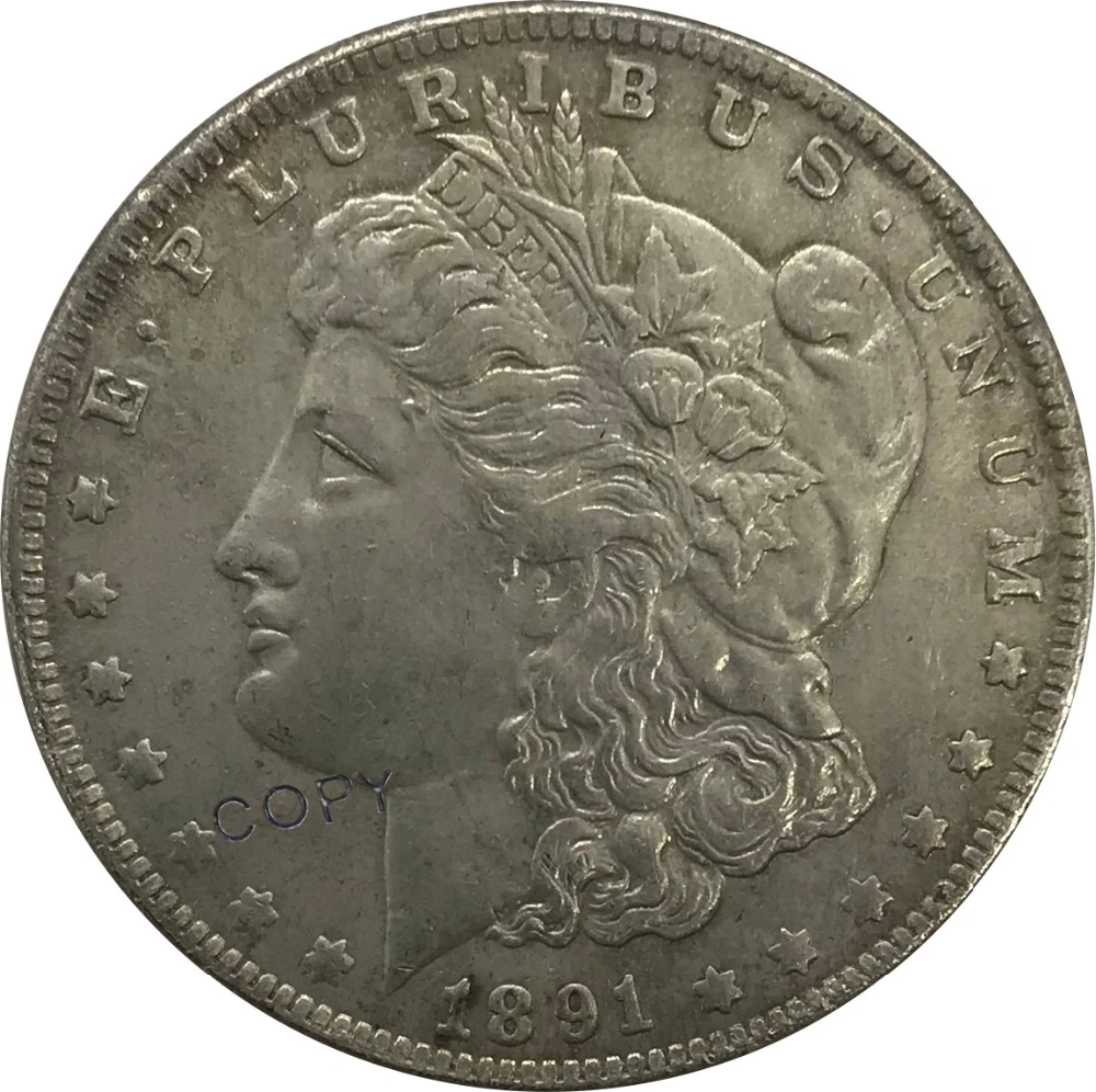 1891 CC Соединенные Штаты Морган 1 один доллар предметы коллекционирования из мельхиора, покрытые серебром копия монеты
1891 CC Соединенные Штаты Морган 1 один доллар предметы коллекционирования из мельхиора, покрытые серебром копия монеты