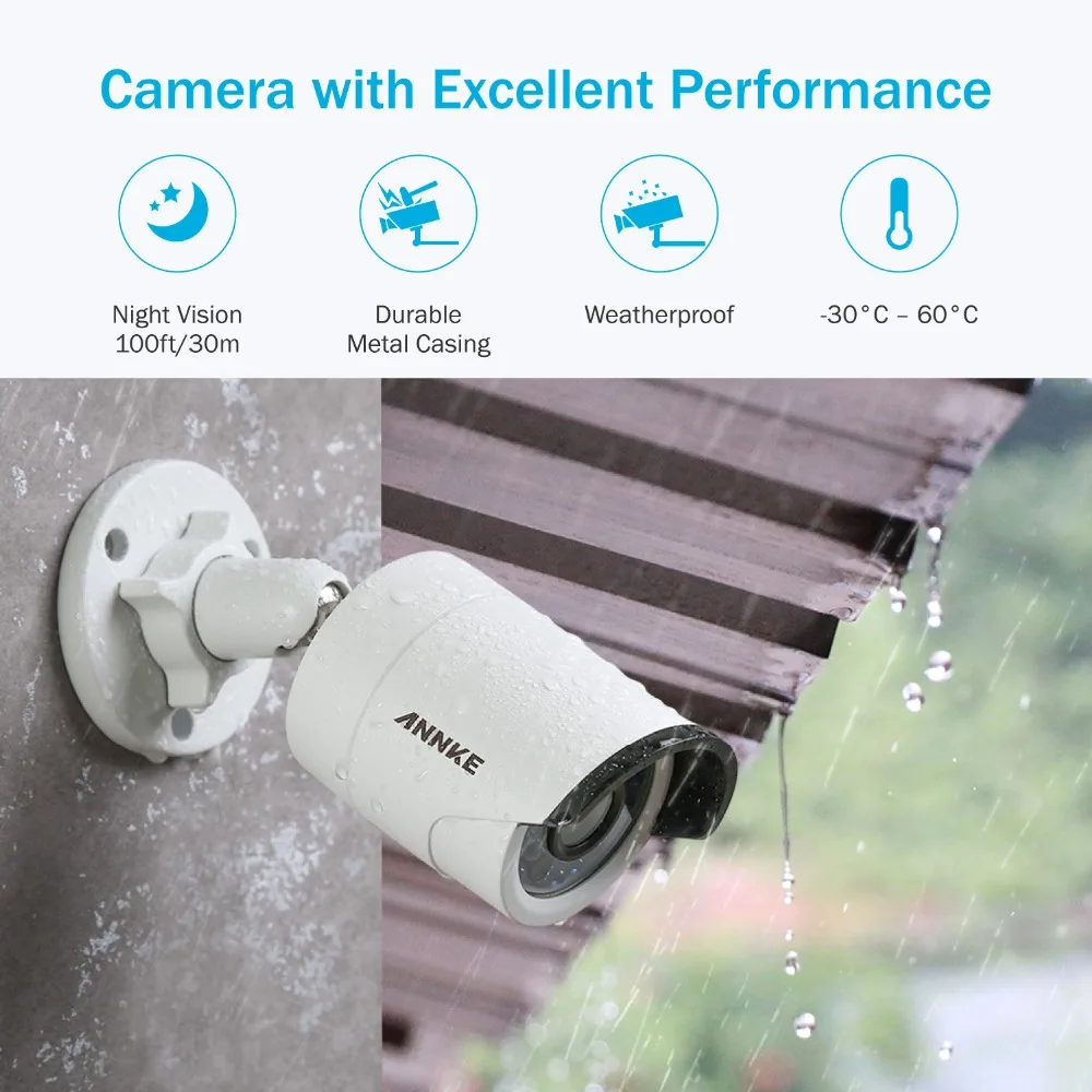 ANNKE специализированный 1080P POE безопасности камеры системы 8 каналы NVR с 4x 2MP