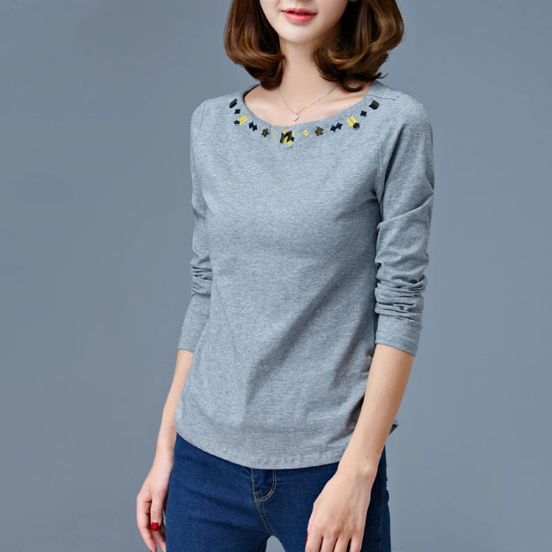Simple Ethnic Embroidery Long sleeve T Shirt Women Cotton Spring Tops Plus size Ladies Solid Color White Autumn Bottoming Tees
Simple Ethnic Embroidery Long sleeve T Shirt Women Cotton Spring Tops Plus size Ladies Solid Color White Autumn Bottoming Tees