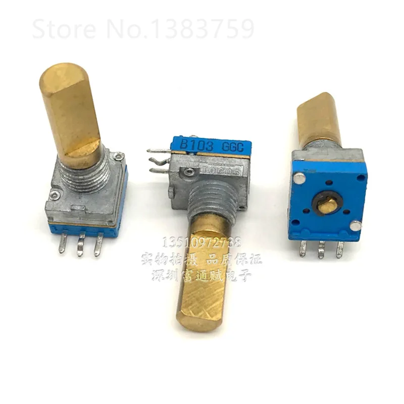 9MM potentiometer R097 type single B10K 20MM half shaft single-turn potentiometer
9MM potentiometer R097 type single B10K 20MM half shaft single-turn potentiometer