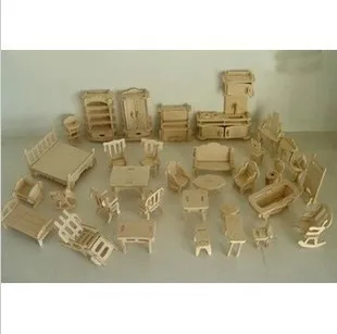 3D puzzle wool Full set furniture Model building 34pcs/Set Educational Children diy Toys Doll house Furniture TOY
3D puzzle wool Full set furniture Model building 34pcs/Set Educational Children diy Toys Doll house Furniture TOY