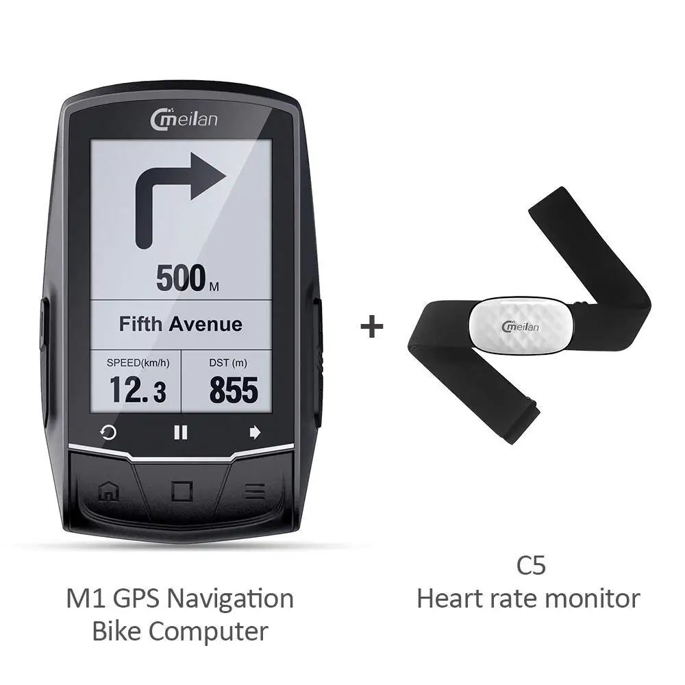 Meilan gps навигация велосипед компьютер M1 Велоспорт Bluetooth спидометр (SETB с монитором