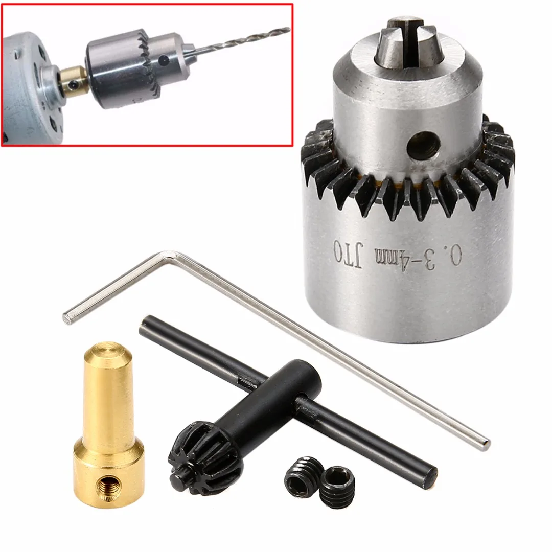 Micro Motor Drill Chucks Clamp 0.3-4mm With Spanner Key & 3.17mm Brass Mini Shaft Connecting Rod For Power Electric Drills
Micro Motor Drill Chucks Clamp 0.3-4mm With Spanner Key & 3.17mm Brass Mini Shaft Connecting Rod For Power Electric Drills