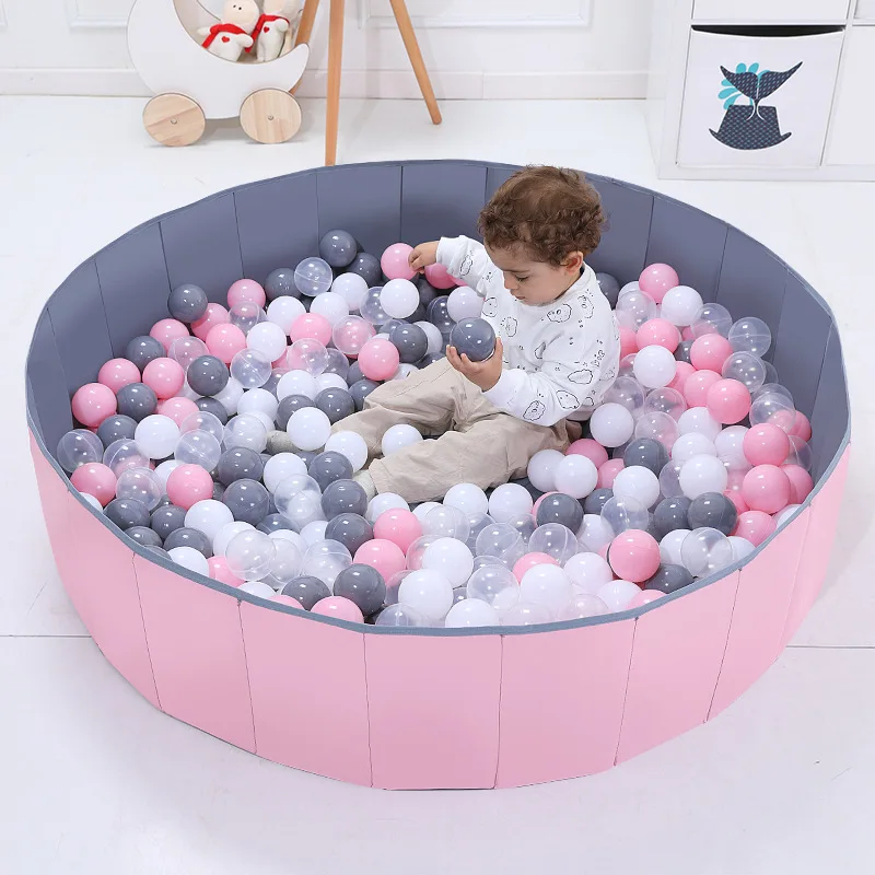 Фото Модные шарики складной бассейн для шариков детский сухой серый розовый зеленый