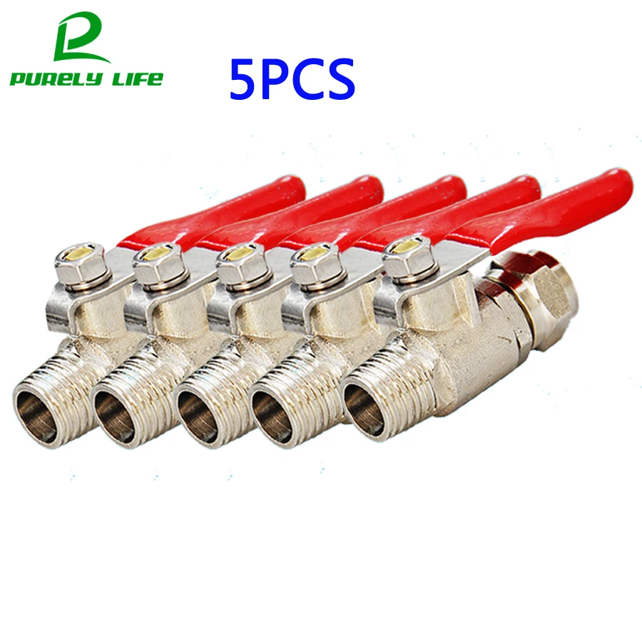 5 шт. 3/8 "OD пробки для 1/4" мужским Bsp шаровой клапан Swhich 1/4 "впускной мазь