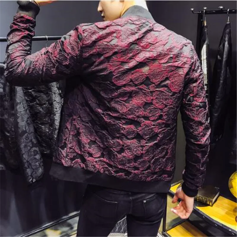 2018 Autumn New Jacquard Bomber Jackets Men Luxury Wine Red Black Grey Party Jacket Outfit Club Bar Coat Men Casaca Hombre 4XL
2018 Autumn New Jacquard Bomber Jackets Men Luxury Wine Red Black Grey Party Jacket Outfit Club Bar Coat Men Casaca Hombre 4XL