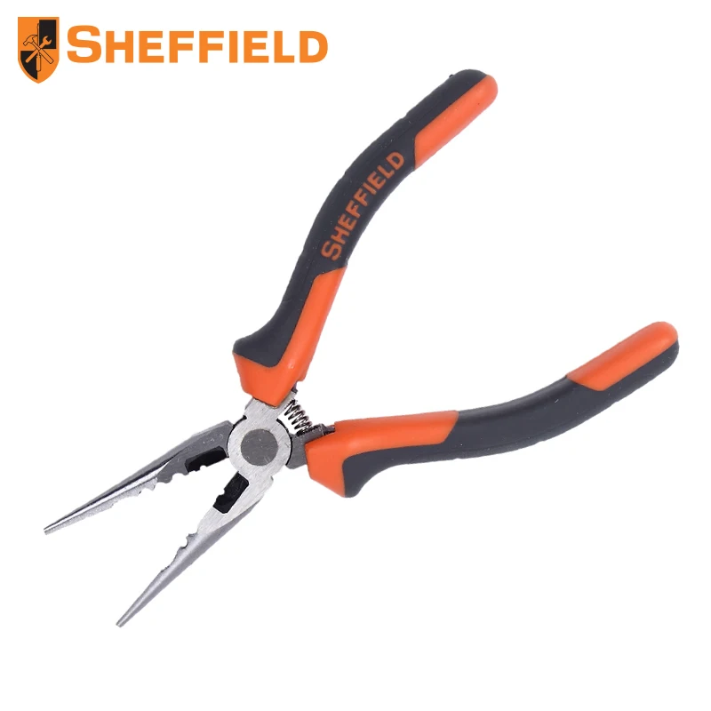 SHEFFIELD Electrician's long nose pliers Heavy crimping pliers clamped with wire strippers 6-inch clip Needle nose pliers
SHEFFIELD Electrician's long nose pliers Heavy crimping pliers clamped with wire strippers 6-inch clip Needle nose pliers