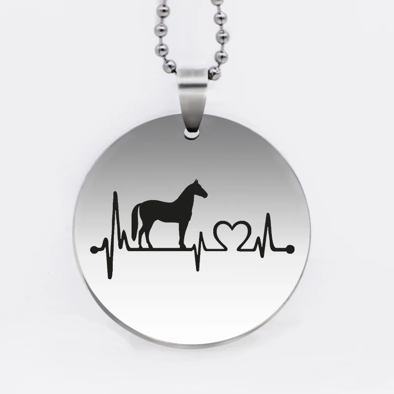 Ufine jewelry Electrocardiogram and horse pendant army card ECG round disc stainless steel customed necklace N4554
Ufine jewelry Electrocardiogram and horse pendant army card ECG round disc stainless steel customed necklace N4554