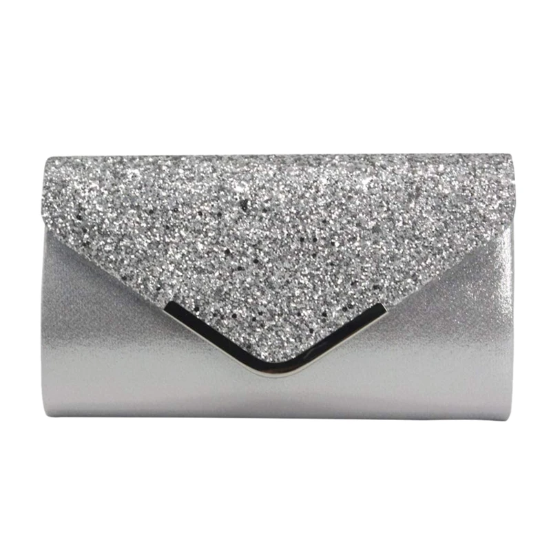 Women Glittered Envelope Clutch Purse Evening Bag Lustrous Party Handbag Shiny Shoulder Bag(Silver)
Women Glittered Envelope Clutch Purse Evening Bag Lustrous Party Handbag Shiny Shoulder Bag(Silver)