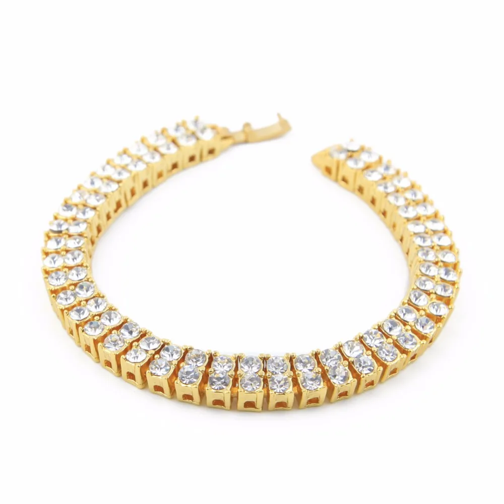 Double Layered Rhinestone Tennis Bracelet 3 Color Hip Hop Iced Out Mens Boys Wrist Chain
Double Layered Rhinestone Tennis Bracelet 3 Color Hip Hop Iced Out Mens Boys Wrist Chain