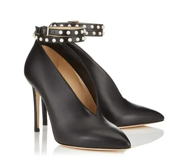 EMMA KING Rihana 2019 Women High Heels Ankle Boots Autumn Winter Ankle Strap Pointed Toe Black Shiny Calf Leather Booties
EMMA KING Rihana 2019 Women High Heels Ankle Boots Autumn Winter Ankle Strap Pointed Toe Black Shiny Calf Leather Booties