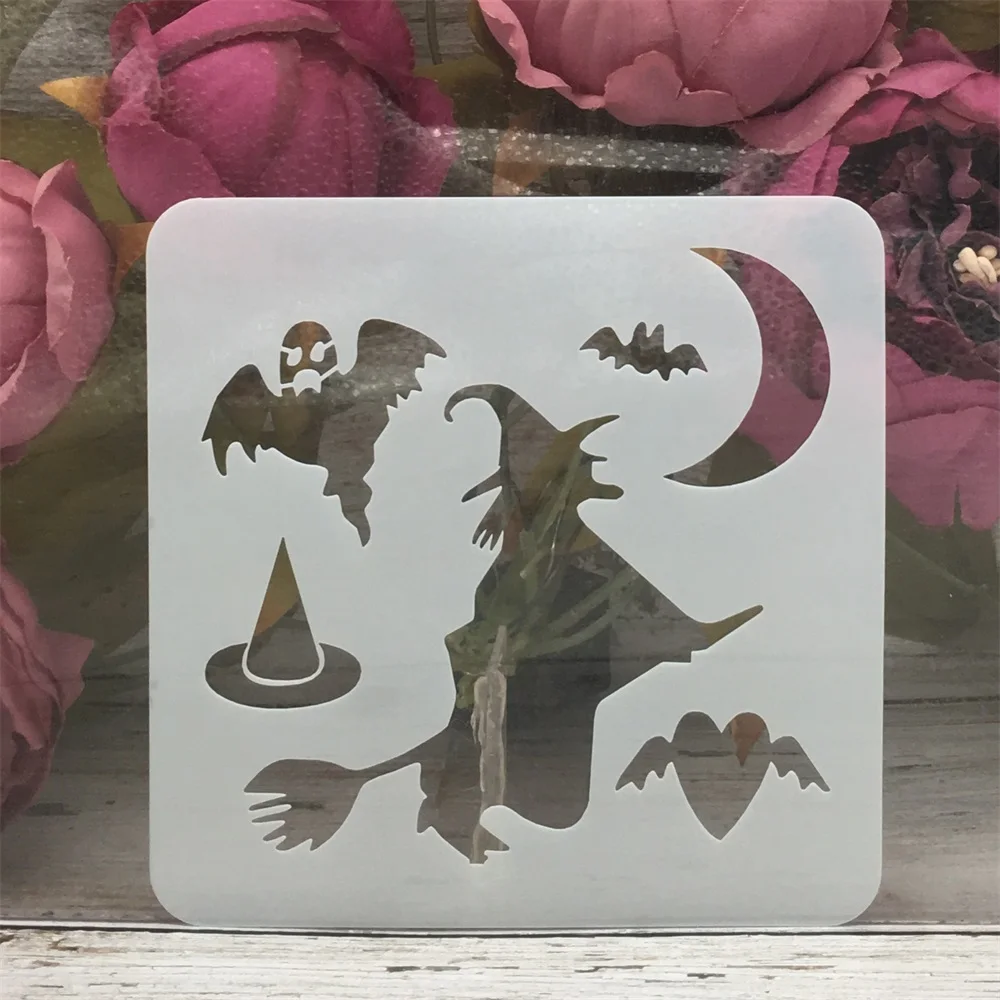 13*13cm Witch Bat Moon Magic Halloween DIY Layering Stencils Painting Scrapbook Coloring Embossing Album Decorative Template
13*13cm Witch Bat Moon Magic Halloween DIY Layering Stencils Painting Scrapbook Coloring Embossing Album Decorative Template