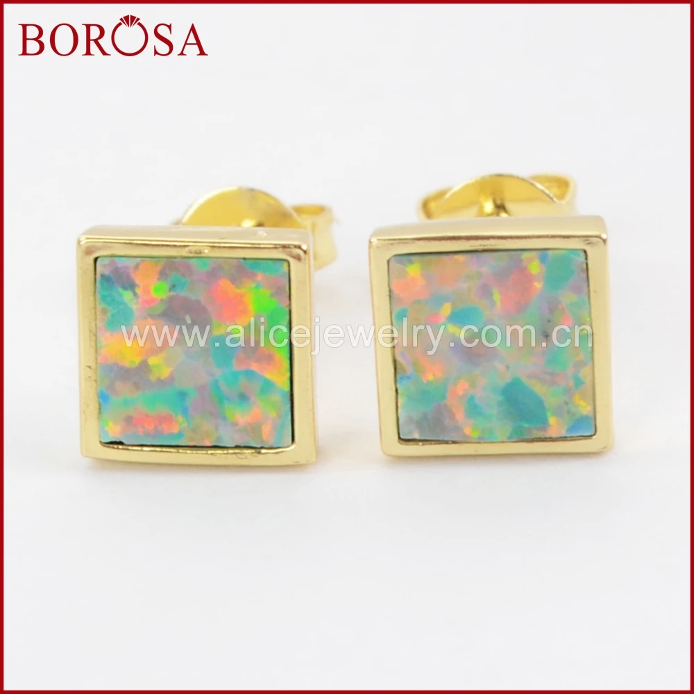 BOROSA Fashion Gold Color Bezel Square White Opal Japanese Opal Stud Earrings for Women Girls Drusy Gems Jewelry ZG0208
BOROSA Fashion Gold Color Bezel Square White Opal Japanese Opal Stud Earrings for Women Girls Drusy Gems Jewelry ZG0208