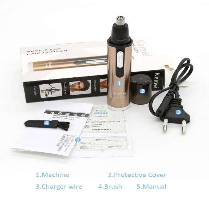 KEMEI Mini Rechargeable Electric Nose Trimmer Remover Personal Face Care Waterproof Head Portable Nose Shaving Cleaner KM-6619
KEMEI Mini Rechargeable Electric Nose Trimmer Remover Personal Face Care Waterproof Head Portable Nose Shaving Cleaner KM-6619