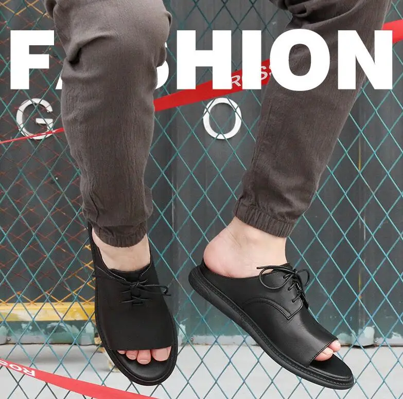 Summer Comfortable Genuine Leather Flat Slipper Men Rome Men Breathable Beach Slipper
Summer Comfortable Genuine Leather Flat Slipper Men Rome Men Breathable Beach Slipper