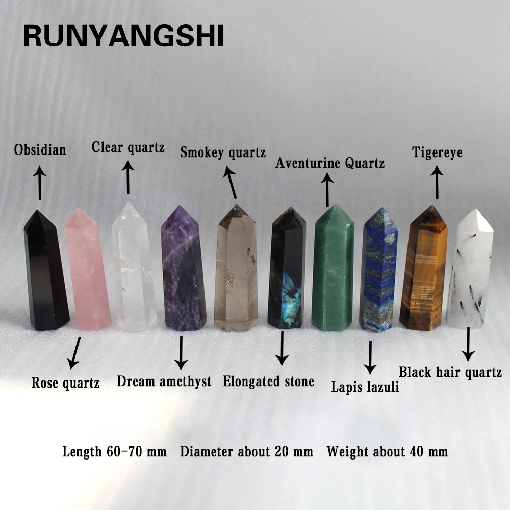100% Natural Crystals of Various Materials Treatment Stone Quartz Hexagonal Prism Crystal column Decoration Ornament for gifts
100% Natural Crystals of Various Materials Treatment Stone Quartz Hexagonal Prism Crystal column Decoration Ornament for gifts