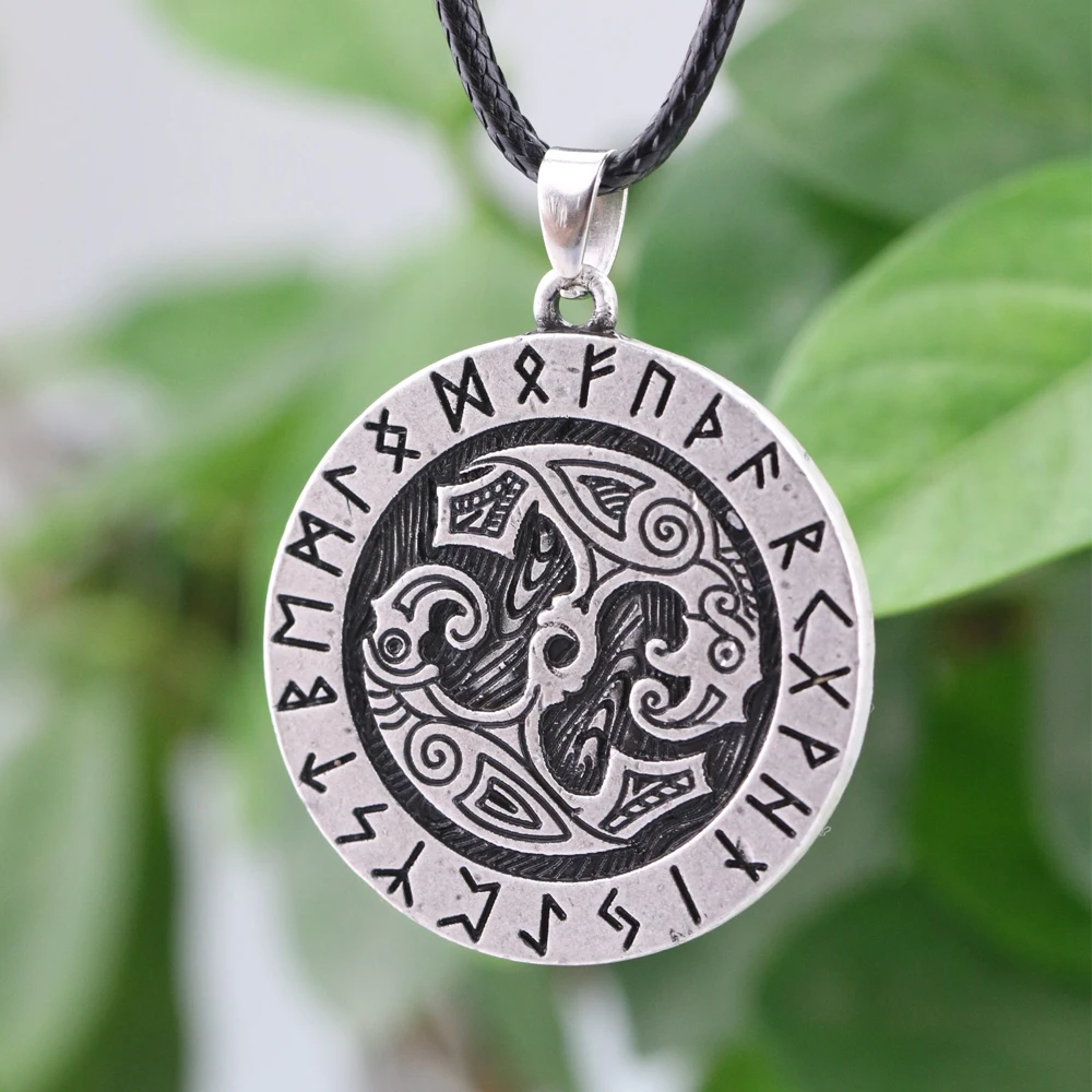 10pcs Nodic Rune Amulet Necklace Norse Vikings Legendary and Double Raven Pendant Talisman Jewely | Украшения и аксессуары