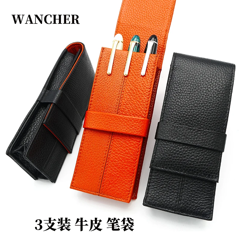 Wancher Genuine Leather Fountain Pen Case Cowhide 3 Pens Holder Pouch Sleeve Pencil Bag Office Accessories
Wancher Genuine Leather Fountain Pen Case Cowhide 3 Pens Holder Pouch Sleeve Pencil Bag Office Accessories