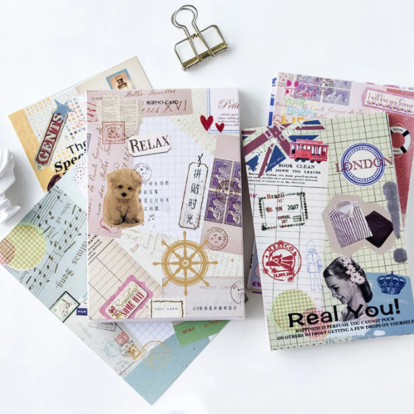 30Pcs/lot Kawaii Collage time postcard Set Greeting Card Envelope Gift Birthday Card DIY gifts
30Pcs/lot Kawaii Collage time postcard Set Greeting Card Envelope Gift Birthday Card DIY gifts