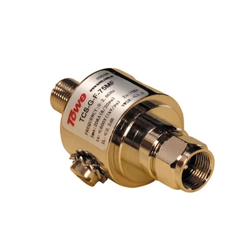 TOWE TCS-G-F-75MF 0-2.5G, 75 Ohm, F, both ends of the MF, rated voltage 90 & 230V, Imax: 20KA surge protector
TOWE TCS-G-F-75MF 0-2.5G, 75 Ohm, F, both ends of the MF, rated voltage 90 & 230V, Imax: 20KA surge protector