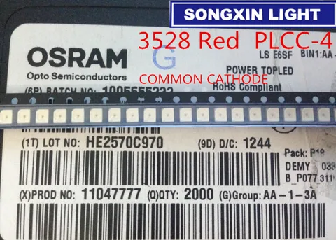 LSE6SF-V2BA-1-1 LS E6SF-V2BA-1-1 3528 красный PLCC-4 общий катод супер ярсветодиодный светодиодные задние фонари SMD новый оригинальный