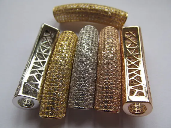 10x40mm 6pcs AAA pave metal spacer &cubic zirconia crystal column tube curve sapphire champagne connector finding
10x40mm 6pcs AAA pave metal spacer &cubic zirconia crystal column tube curve sapphire champagne connector finding