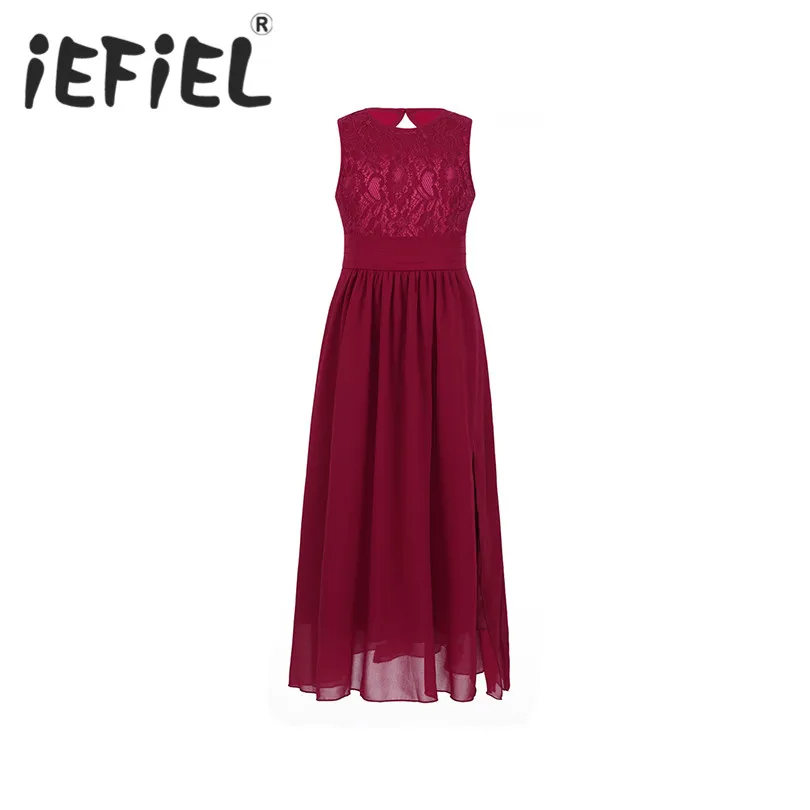Kids Girls Chiffon Sleeveless Cutout Back Side Split Summer Dress Children Flower Girls Dress Party Wedding Formal Lace Dress
Kids Girls Chiffon Sleeveless Cutout Back Side Split Summer Dress Children Flower Girls Dress Party Wedding Formal Lace Dress