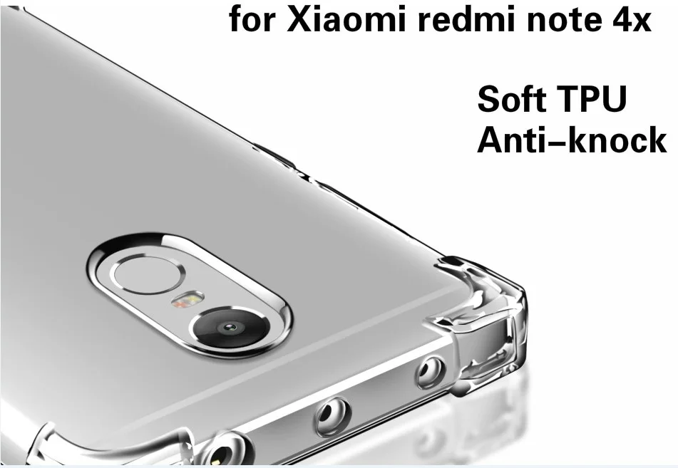 2 шт. Luxury Anti стук ударных Мягкий силиконовый чехол для Xiaomi Redmi Note 4x/4 Pro Чехол полный