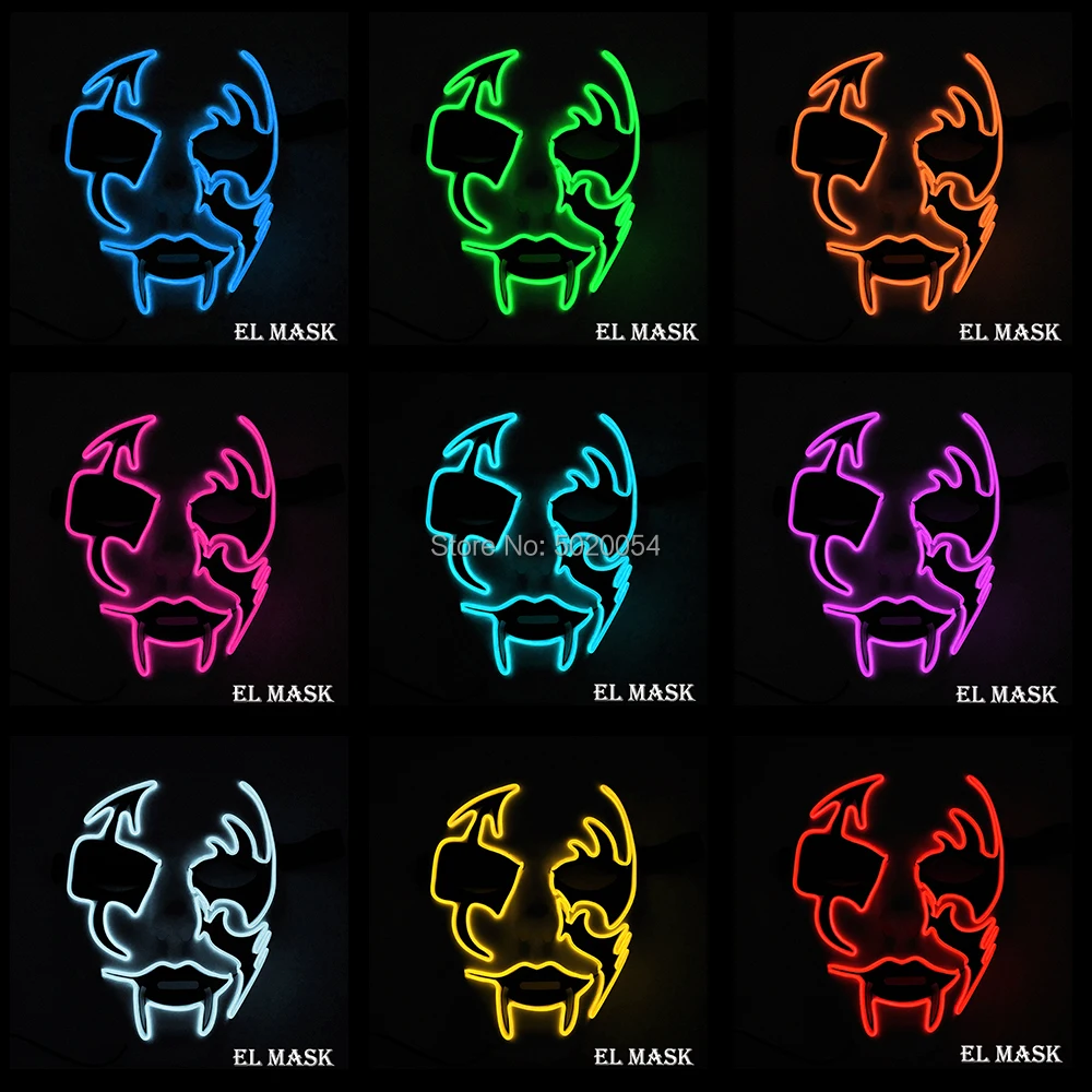 New Easter Halloween Led Luminous Rave Mask Terror EL Wire Haunted House Christmas Carnival Party Club Bar DJ lighting Mask
New Easter Halloween Led Luminous Rave Mask Terror EL Wire Haunted House Christmas Carnival Party Club Bar DJ lighting Mask
