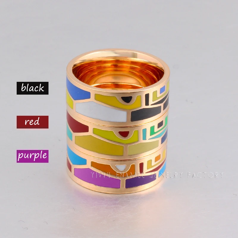 Новое эксклюзивное кольцо с красивым цветом винтажной эмали, ширина 0,8 см, кольца для женщин, этническое украшение, pcjz8021.