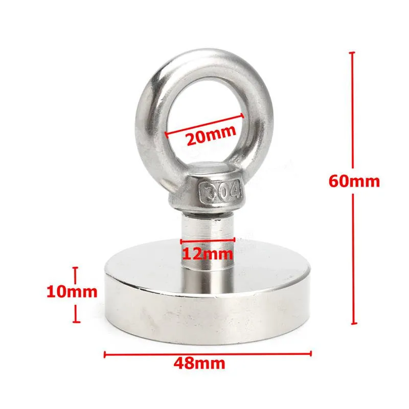 48mm x 60mm Neodymium Recovery Magnet Metal Detector 50kg Eyebolt Circular Ring Magnet
48mm x 60mm Neodymium Recovery Magnet Metal Detector 50kg Eyebolt Circular Ring Magnet
