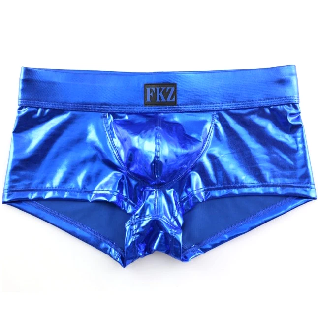 Men Boxer Shorts Sexy Male Low Rise PU Leather U Bulge Underwear Gay Party Club Boxers Bikini Underpants Cueca | Мужская одежда