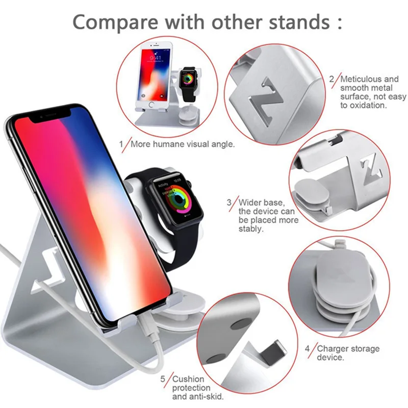 ARVIN 2 in 1 Newest aluminum alloy desktop phone stand holder For watch tablet lazy desktop bracket Tablet Stand for Ipad pro
ARVIN 2 in 1 Newest aluminum alloy desktop phone stand holder For watch tablet lazy desktop bracket Tablet Stand for Ipad pro