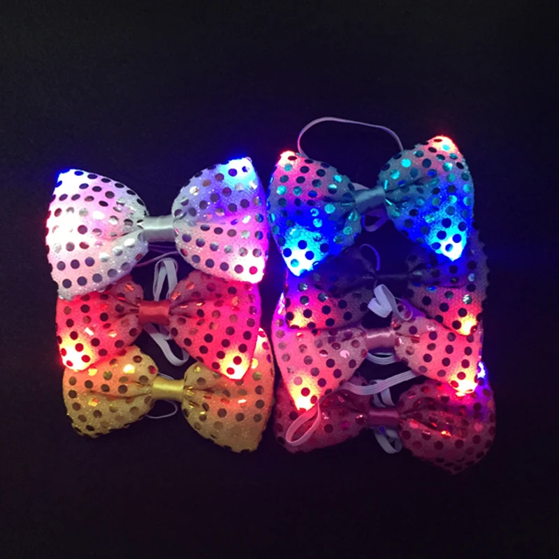 

5pcs/lot Led Luminous Neck Tie Mixcolor Flashing Male Female Fashion Bow Tie Party wedding Dancing Stage Glowing Tie
