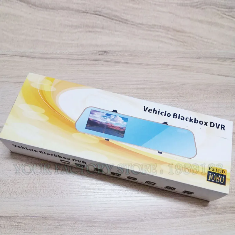 HD видео Камера 4.3 дюймов Зеркало заднего вида DVR двойной Cam Автомобильный