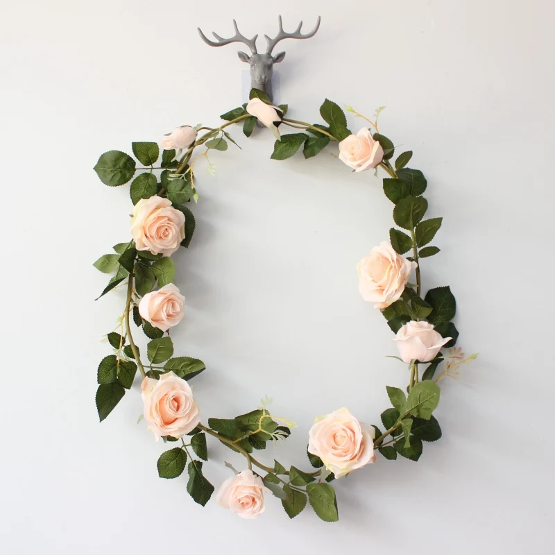 180CM Long Quality Fake Silk Roses Vine Artificial Flowers With Green Leaves For Home Wedding Decoration Party
180CM Long Quality Fake Silk Roses Vine Artificial Flowers With Green Leaves For Home Wedding Decoration Party